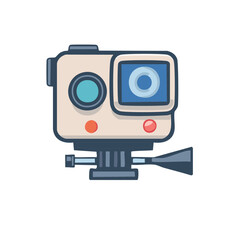 Fototapeta premium Action Camera Cartoon Illustration, Portable Camcorder Design, POV Recording Device, Video Equipment, Travel Videography
