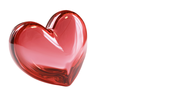glossy heart on transparent background