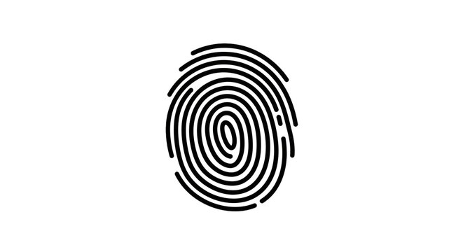Fingerprint identification security access authentication identity verification pattern graphic design on transparent background