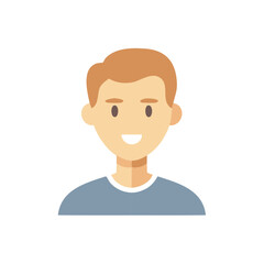 Smiling young man flat design vector illustration friendly male avatar profile icon