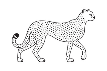 Stylized cheetah illustration with spots and tail