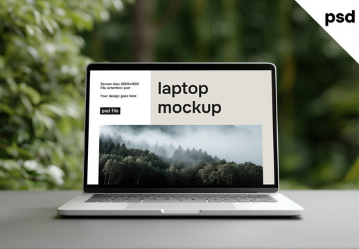 A laptop mockup for environmental design