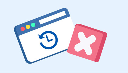 Deleting website history and clean browser data illustration