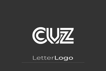 CVZ Creative Unique Modern Letter Logo Design. Elegant Monogram Logo Design with Decorative Elements and Typography