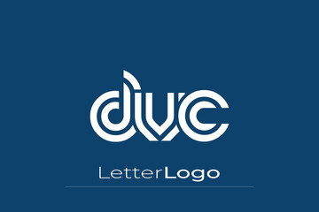 DVC Creative Unique Modern Letter Logo Design. Elegant Monogram Logo Design with Decorative Elements and Typography