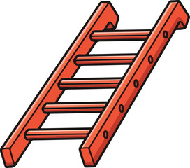 Simple Cartoonish Red Ladder Illustration.