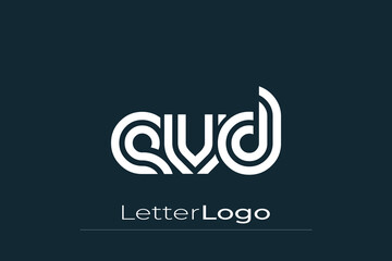 EVD Creative Unique Modern Letter Logo Design. Elegant Monogram Logo Design with Decorative Elements and Typography