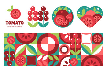 Tomato Abstract Geometric Pattern with logo