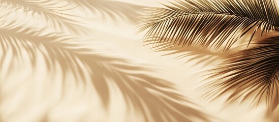 Tropical palm shadows on sandy surface in sunlit scene