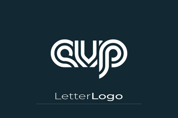EVP Creative Unique Modern Letter Logo Design. Elegant Monogram Logo Design with Decorative Elements and Typography
