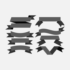 ribbon and label on transparent background. flat style