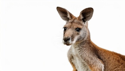Fototapeta premium kangaroo isolated on white background this marsupial has the scientific name macropus giganteus