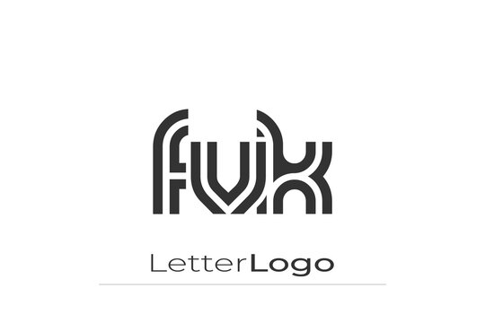 FVK Creative Unique Modern Letter Logo Design. Elegant Monogram Logo Design with Decorative Elements and Typography