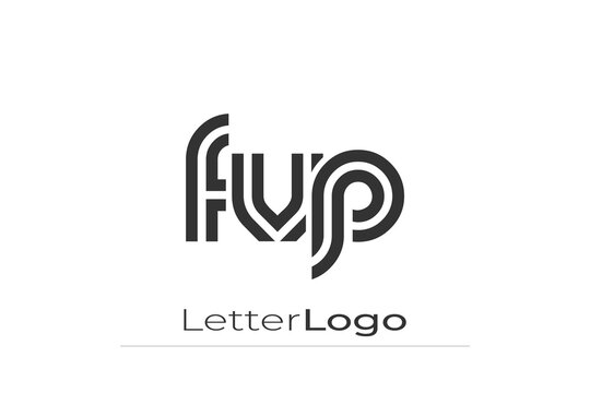 FVP Creative Unique Modern Letter Logo Design. Elegant Monogram Logo Design with Decorative Elements and Typography