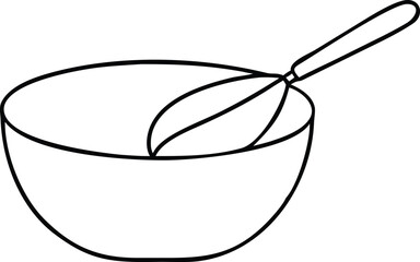 Simple Silhouette of a Mixing Bowl with Transparent Background kitchenware cooking
