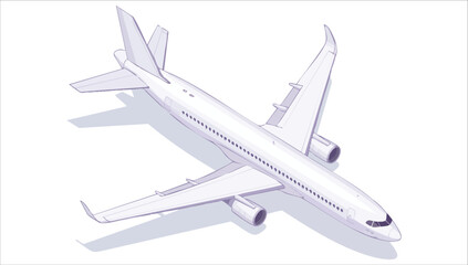 flight journey symbol with tilted isometric perspective vector art isolated on white background