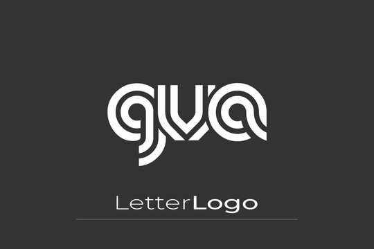 GVA Creative Unique Modern Letter Logo Design. Elegant Monogram Logo Design with Decorative Elements and Typography