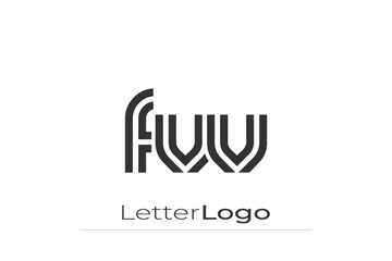 FVV Creative Unique Modern Letter Logo Design. Elegant Monogram Logo Design with Decorative Elements and Typography