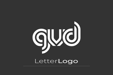 GVD Creative Unique Modern Letter Logo Design. Elegant Monogram Logo Design with Decorative Elements and Typography