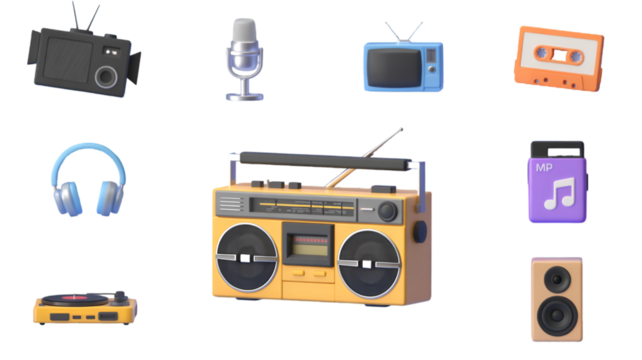 Retro Audio and Visual Devices Collection