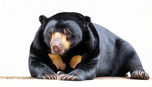 a malayan sun bear isolated on white background