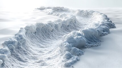 Artistic rendering of a snowy wave formation showing the beauty of winter photo