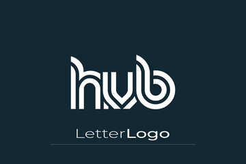 HVB Creative Unique Modern Letter Logo Design. Elegant Monogram Logo Design with Decorative Elements and Typography