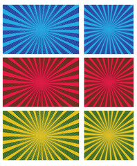 cartoon rays pop art design background