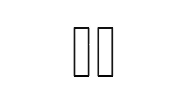 Pause button icon media control symbol interface stop sign multimedia player audio video application on transparent background