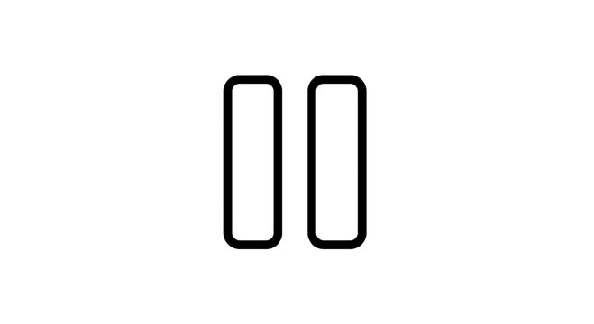 Pause button media player icon symbol interface control play video audio music stop sign design element ui ux on transparent background