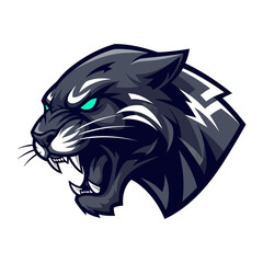 Black Panther: A fierce illustration of a panther's head with a menacing glare and bared fangs, showcasing its power and predatory instincts.