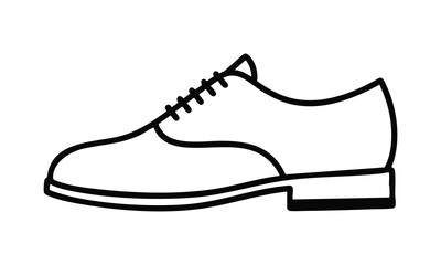 Classic oxford shoe outline for men's formal footwear fashion vector