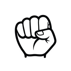 Powerful fist raised symbol of strength and determination vector