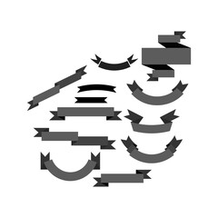 ribbon and label on transparent background. flat style