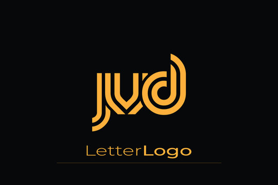 JVD Creative Unique Modern Letter Logo Design. Elegant Monogram Logo Design with Decorative Elements and Typography