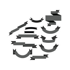 ribbon and label on transparent background. flat style