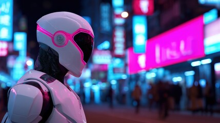 Dynamic Animation of Suit Actor in a Vibrant Graphic Setting