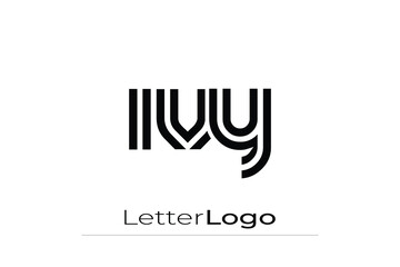 IVY Creative Unique Modern Letter Logo Design. Elegant Monogram Logo Design with Decorative Elements and Typography