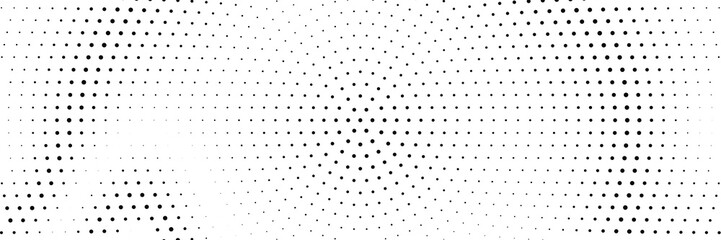 Abstract halftone dots wave backdrop with circular gradient monochrome minimal pattern geometric texture optical art mesh design for banners posters web and presentations