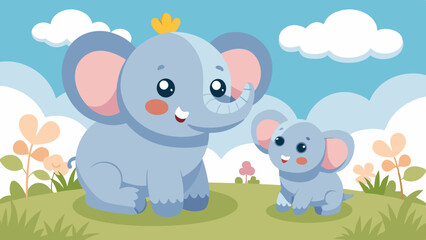 baby elephant pleading with mother elephant