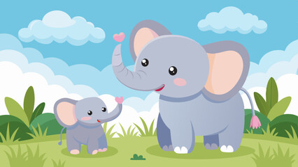 baby elephant pleading with mother elephant