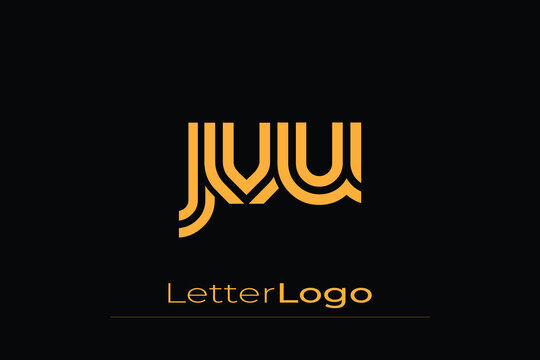 JVU Creative Unique Modern Letter Logo Design. Elegant Monogram Logo Design with Decorative Elements and Typography