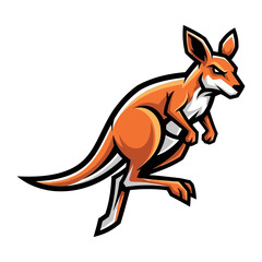 Kangoroo Illustration: A vibrant illustration of a kangaroo in a dynamic pose, symbolizing energy and freedom, with a detailed and engaging design.