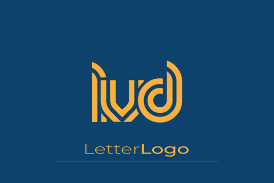 LVD Creative Unique Modern Letter Logo Design. Elegant Monogram Logo Design with Decorative Elements and Typography