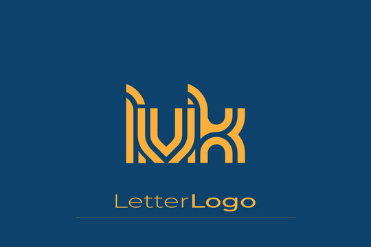 LVK Creative Unique Modern Letter Logo Design. Elegant Monogram Logo Design with Decorative Elements and Typography