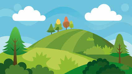 Obraz premium hill trees vector background