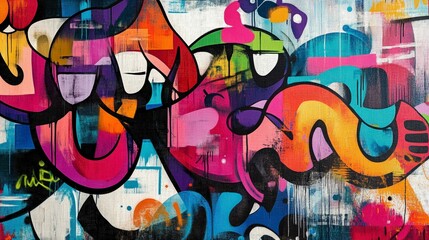 A vibrant and abstract painting featuring bold colors and dynamic shapes on canvas art