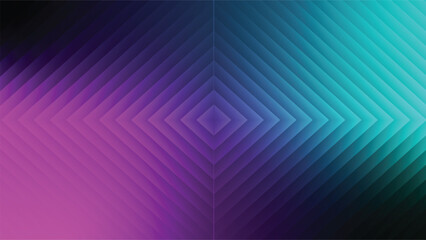 Abstract concentric squares background with gradients of violet to turquoise offering depth and perspective