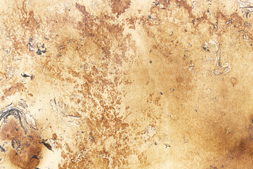 Old stained parchment paper texture. Ancient papyrus background with vintage grunge stains. Aged manuscript template for writing or design. Retro document surface with historical antique look.