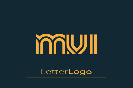 MVI Creative Unique Modern Letter Logo Design. Elegant Monogram Logo Design with Decorative Elements and Typography
